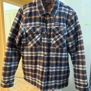 Patagonia Men's Plaid Shirt Jacket in Blue and Brown